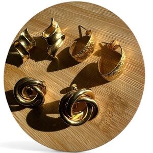 Elegant Gold-Tone Bundle Earrings Sets